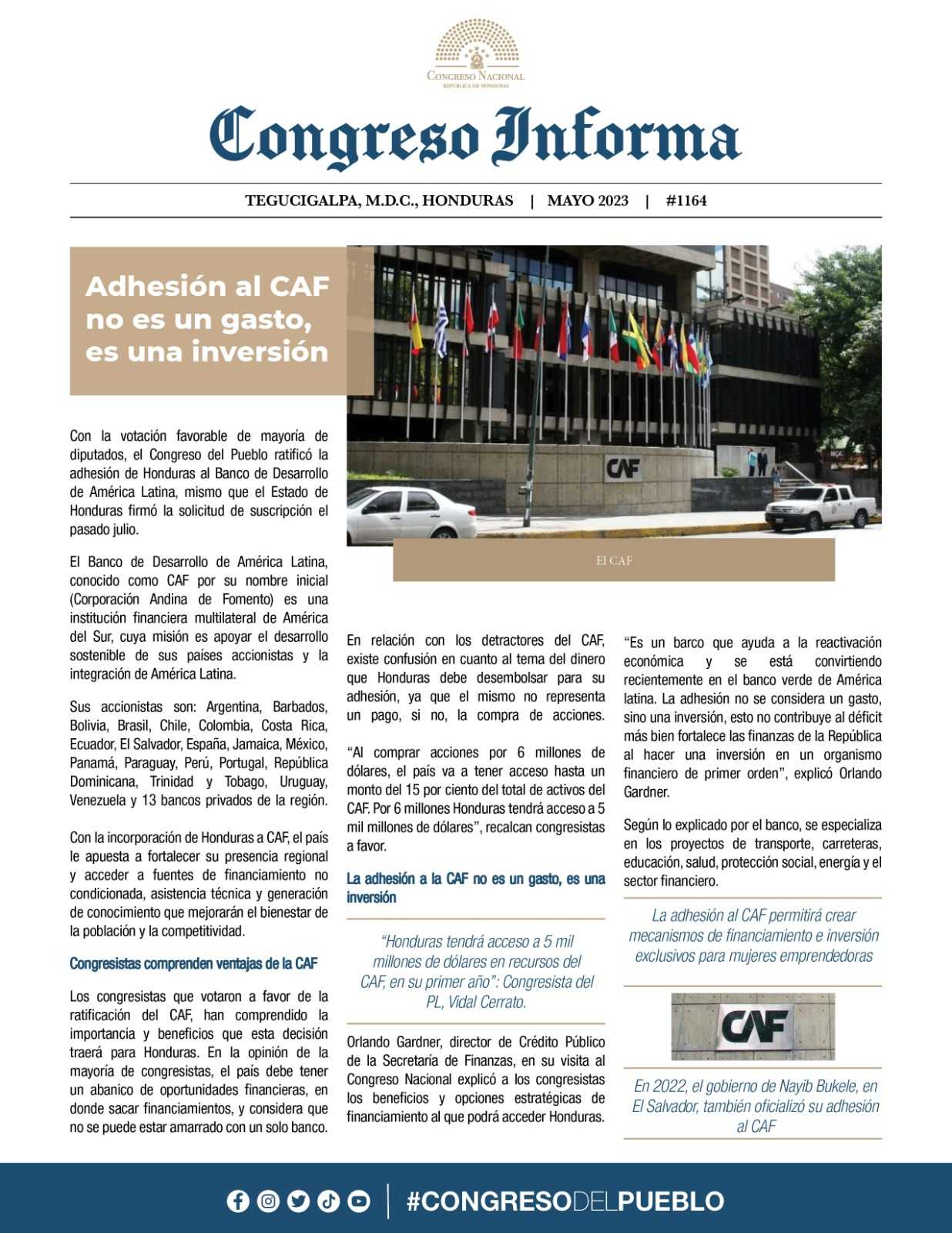 Adhesión al CAF no es un gasto, es una inversión